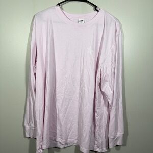 PINK Victoria's‎ Secret Long Sleeve T-Shirt Snowflake Light Pink Top Large